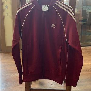 Adidas maroon track jacket